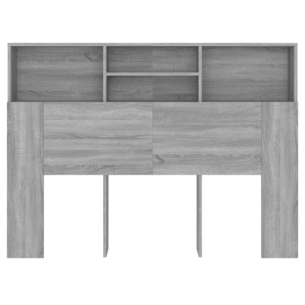Hoofdbordkast 140x19x103,5 cm grijs sonoma eikenkleurig is nu te koop bij PeponiXL, paradijselijk wonen!