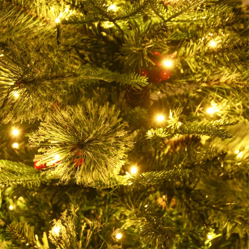 Kerstboom met LED en dennenappels 120 cm PVC en PE groen is nu te koop bij PeponiXL, paradijselijk wonen!