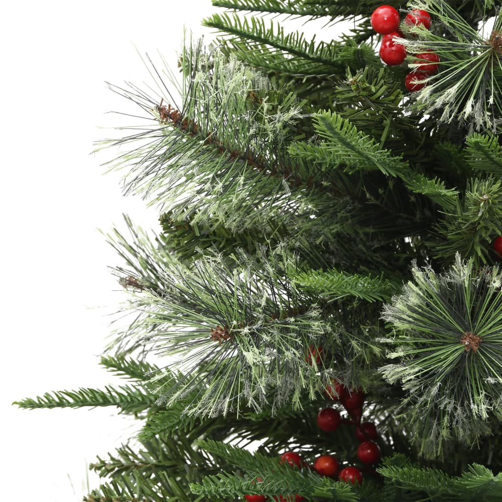 Kerstboom met LED en dennenappels 120 cm PVC en PE groen is nu te koop bij PeponiXL, paradijselijk wonen!