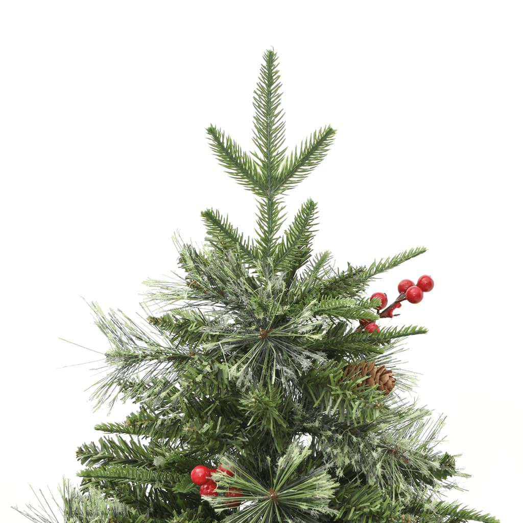 Kerstboom met LED en dennenappels 120 cm PVC en PE groen is nu te koop bij PeponiXL, paradijselijk wonen!