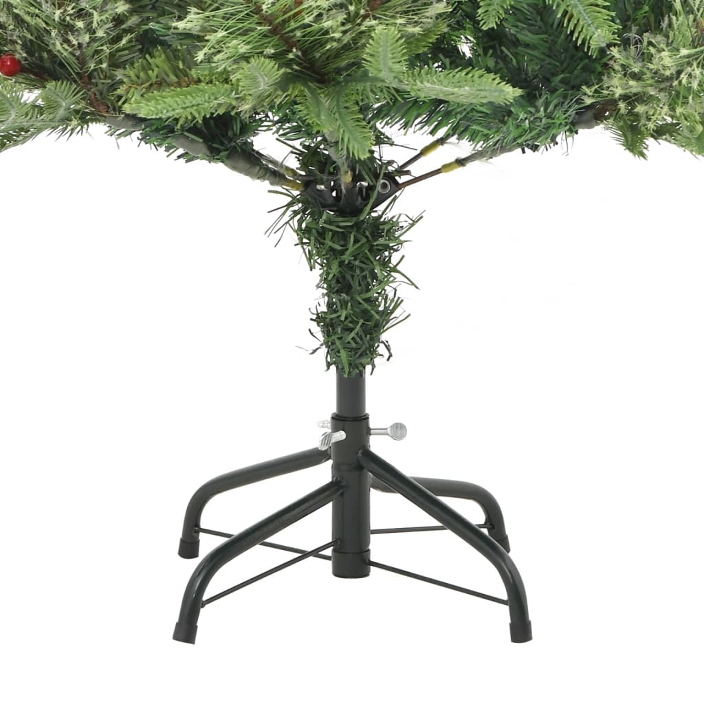 Kerstboom met LED en dennenappels 120 cm PVC en PE groen is nu te koop bij PeponiXL, paradijselijk wonen!