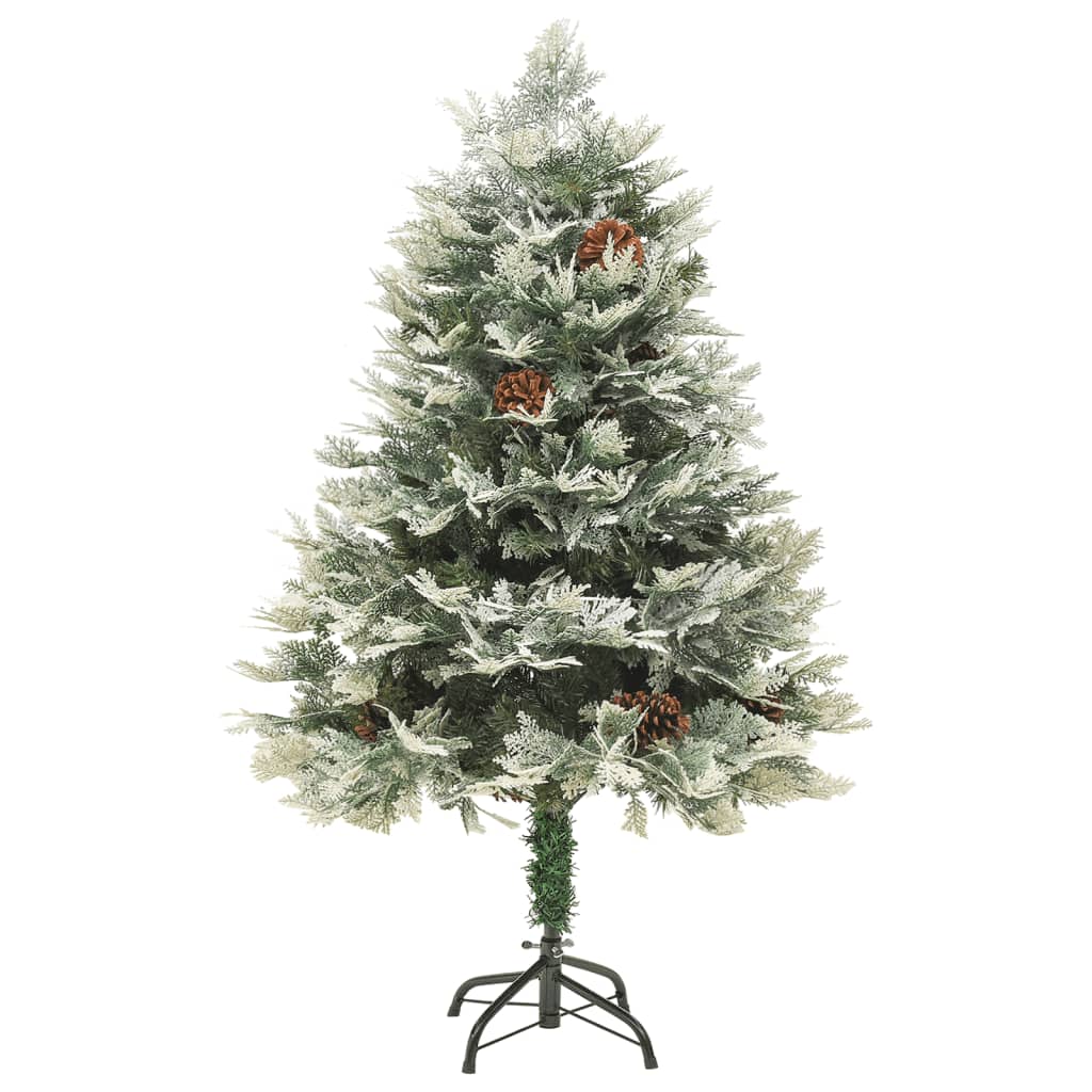 Kerstboom met LED en dennenappels 150 cm PVC en PE groen is nu te koop bij PeponiXL, paradijselijk wonen!