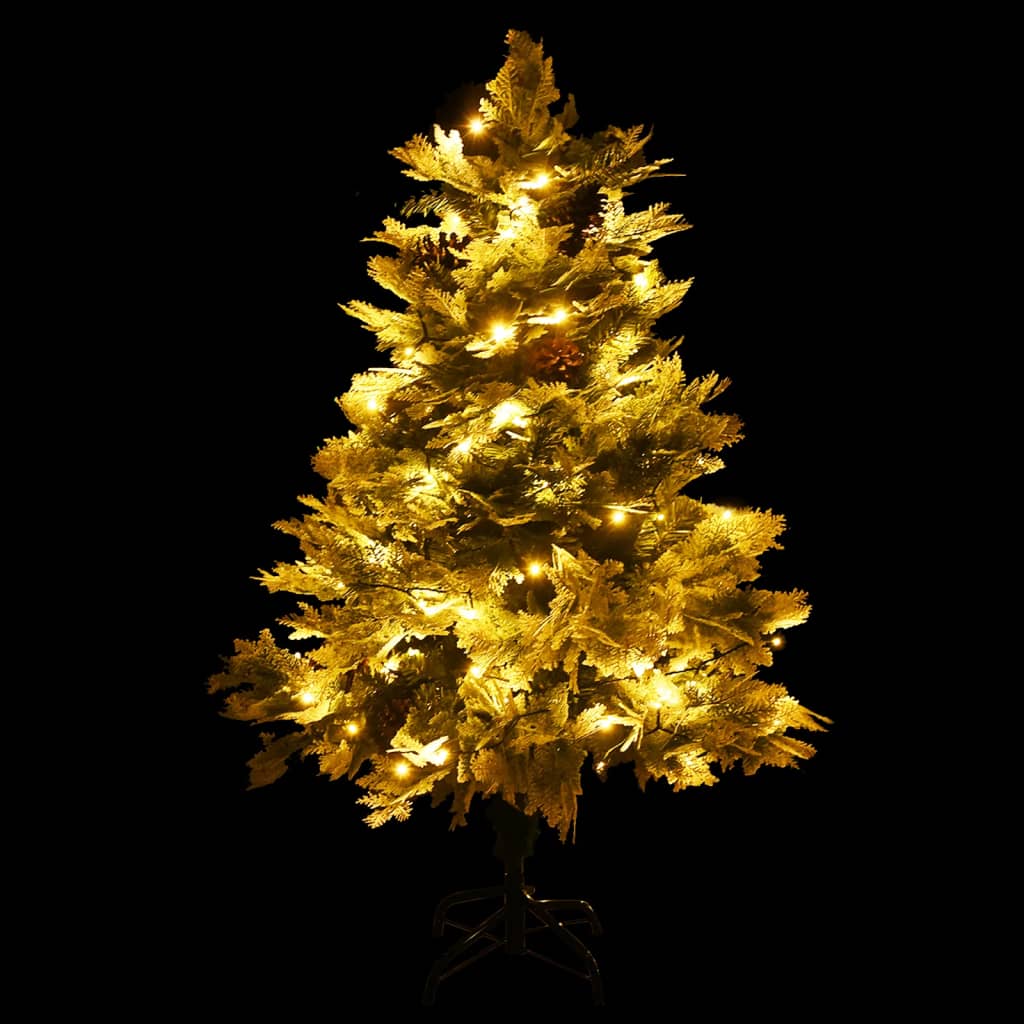 Kerstboom met LED en dennenappels 150 cm PVC en PE groen is nu te koop bij PeponiXL, paradijselijk wonen!