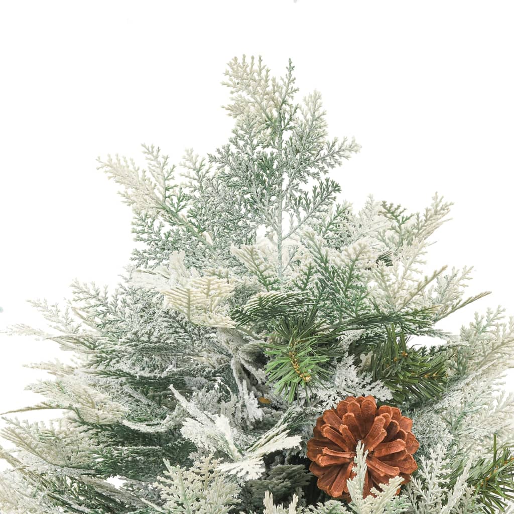 Kerstboom met LED en dennenappels 150 cm PVC en PE groen is nu te koop bij PeponiXL, paradijselijk wonen!