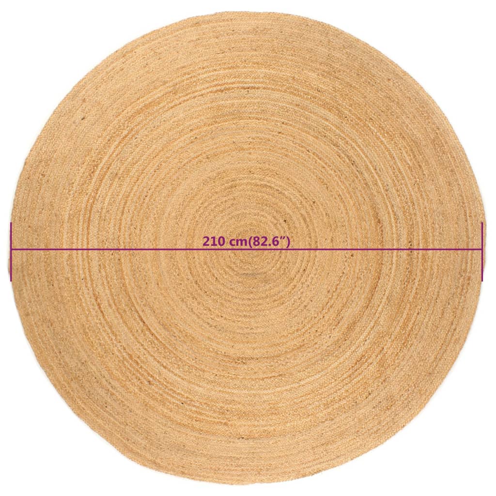 Tapijt rond 210 cm gevlochten jute is nu te koop bij PeponiXL, paradijselijk wonen!