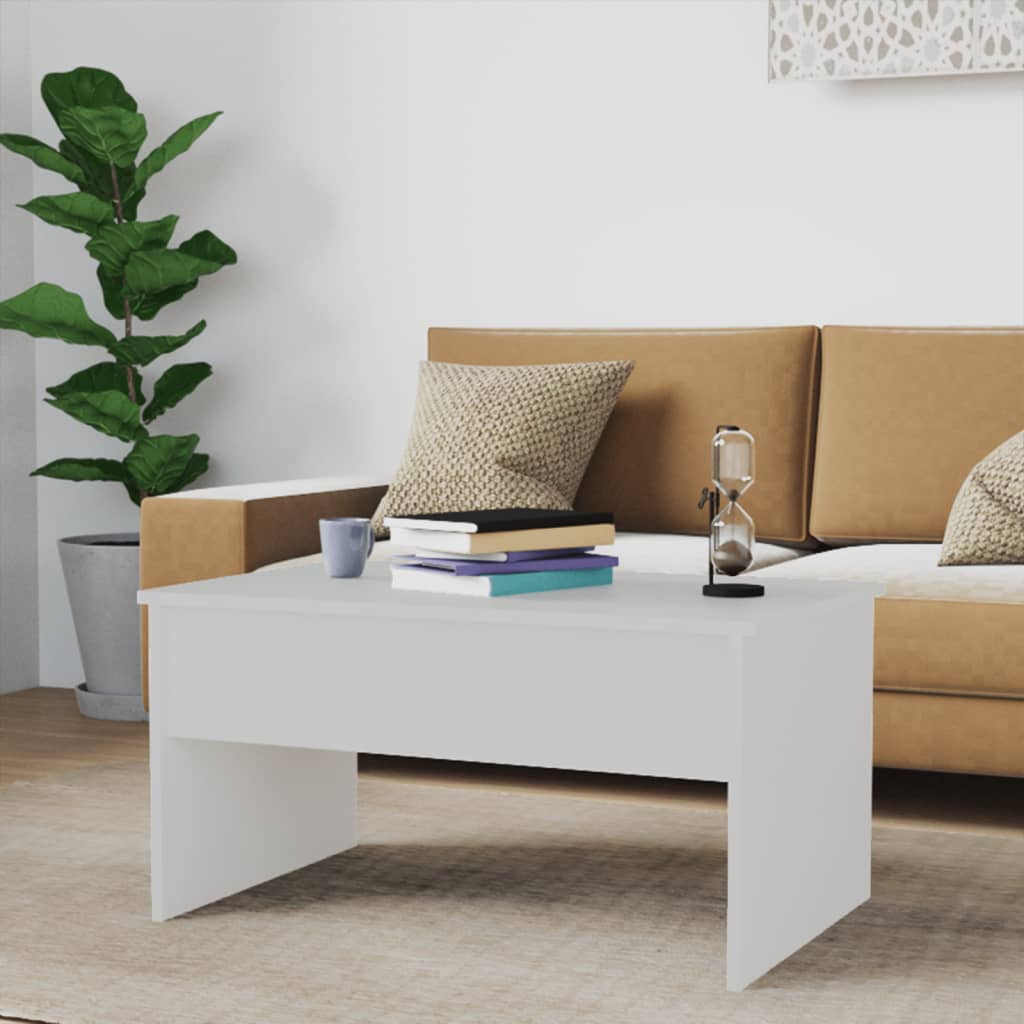 Salontafel 80x50,5x41,5 cm bewerkt hout wit is nu te koop bij PeponiXL, paradijselijk wonen!