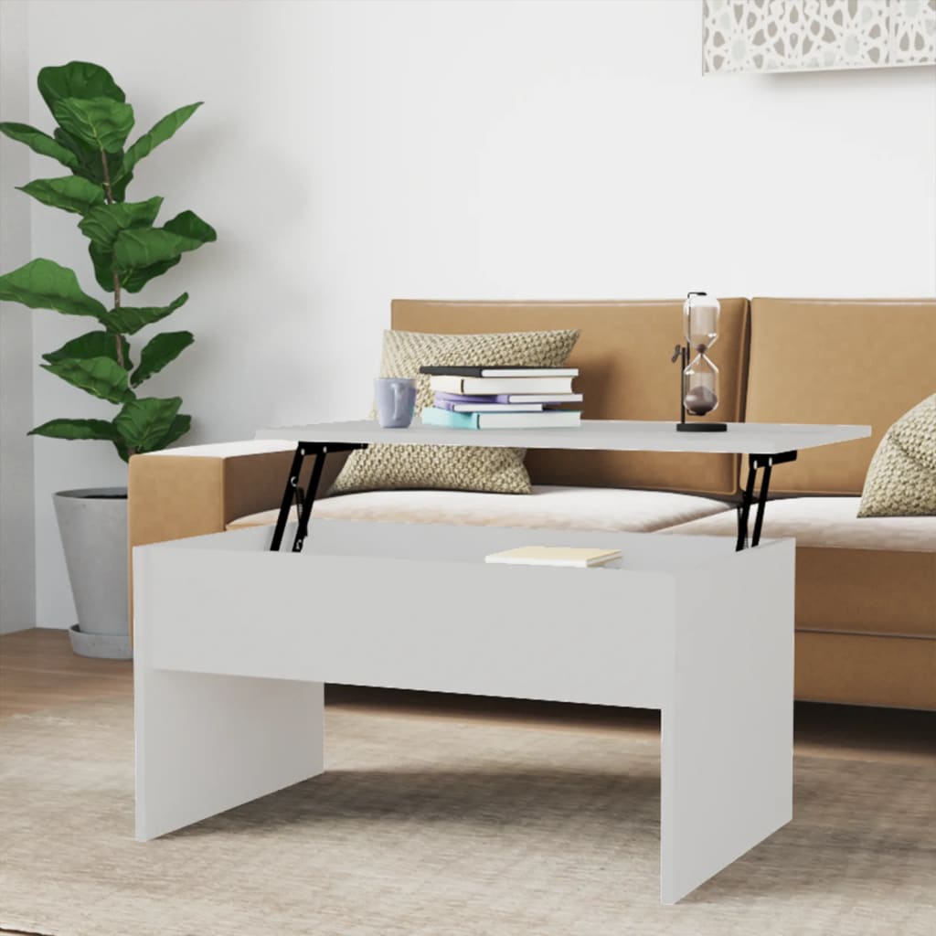 Salontafel 80x50,5x41,5 cm bewerkt hout wit is nu te koop bij PeponiXL, paradijselijk wonen!