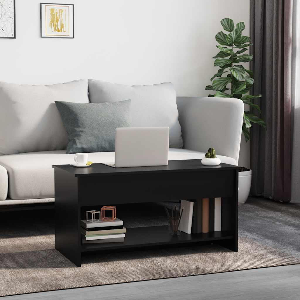Salontafel 102x50x52,5 cm bewerkt hout zwart is nu te koop bij PeponiXL, paradijselijk wonen!