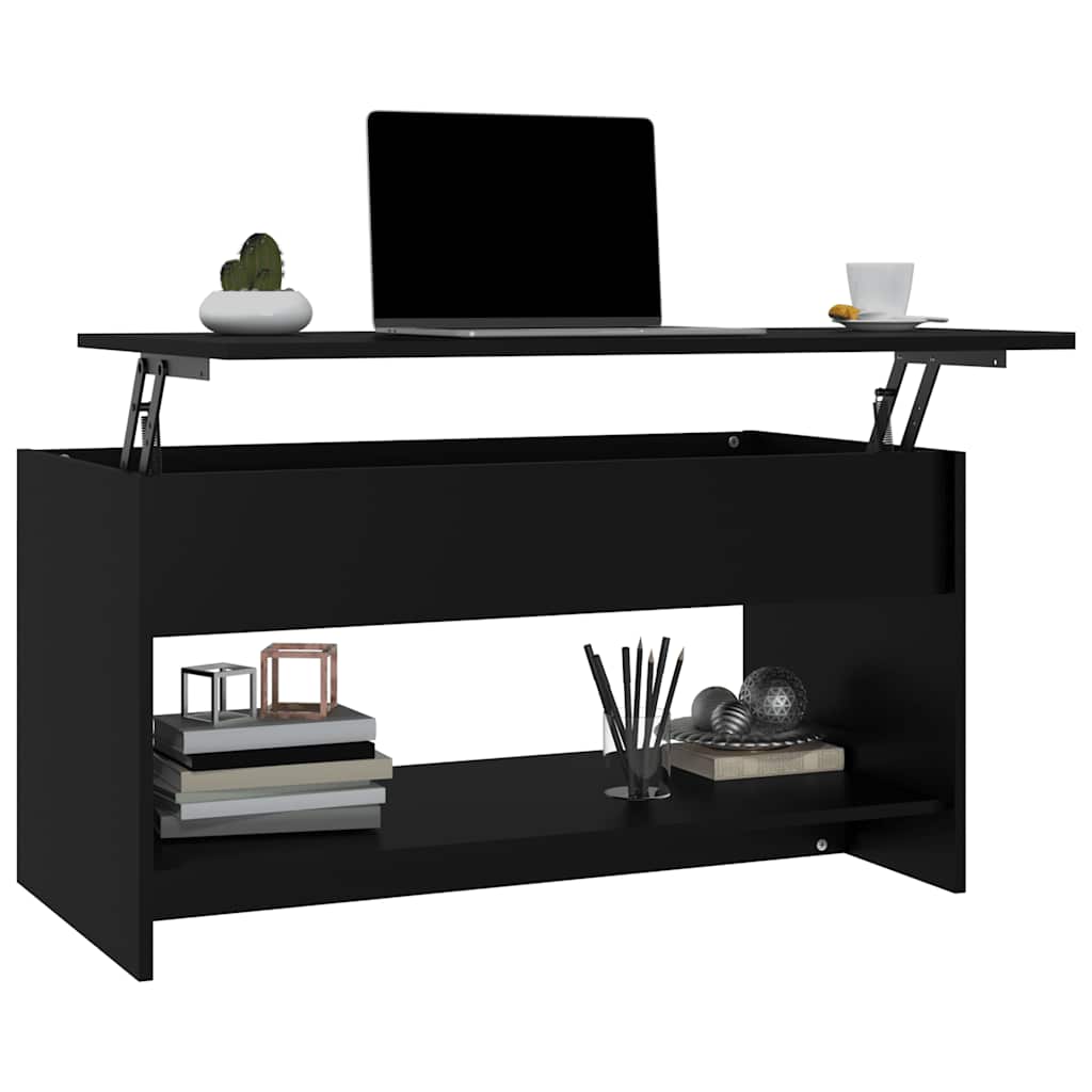 Salontafel 102x50x52,5 cm bewerkt hout zwart is nu te koop bij PeponiXL, paradijselijk wonen!