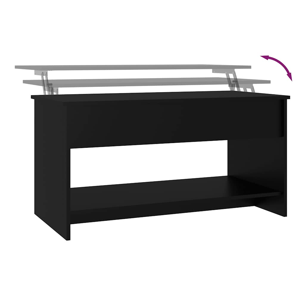 Salontafel 102x50x52,5 cm bewerkt hout zwart is nu te koop bij PeponiXL, paradijselijk wonen!