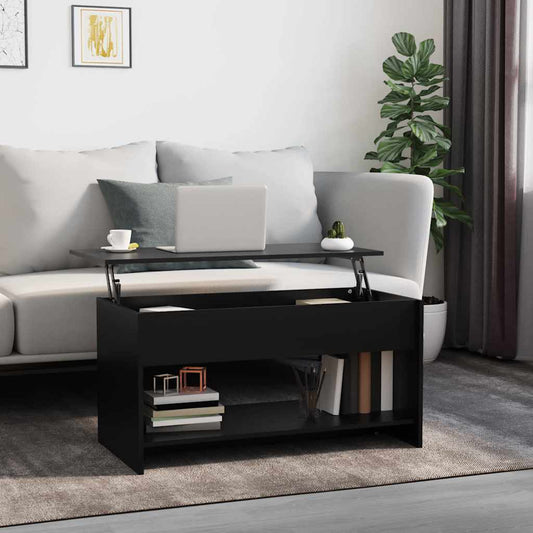 Salontafel 102x50x52,5 cm bewerkt hout zwart is nu te koop bij PeponiXL, paradijselijk wonen!