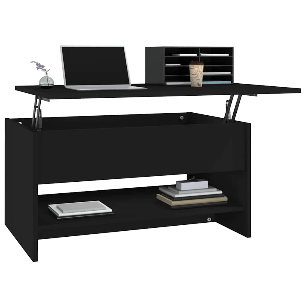 Salontafel 80x50x40 cm bewerkt hout zwart