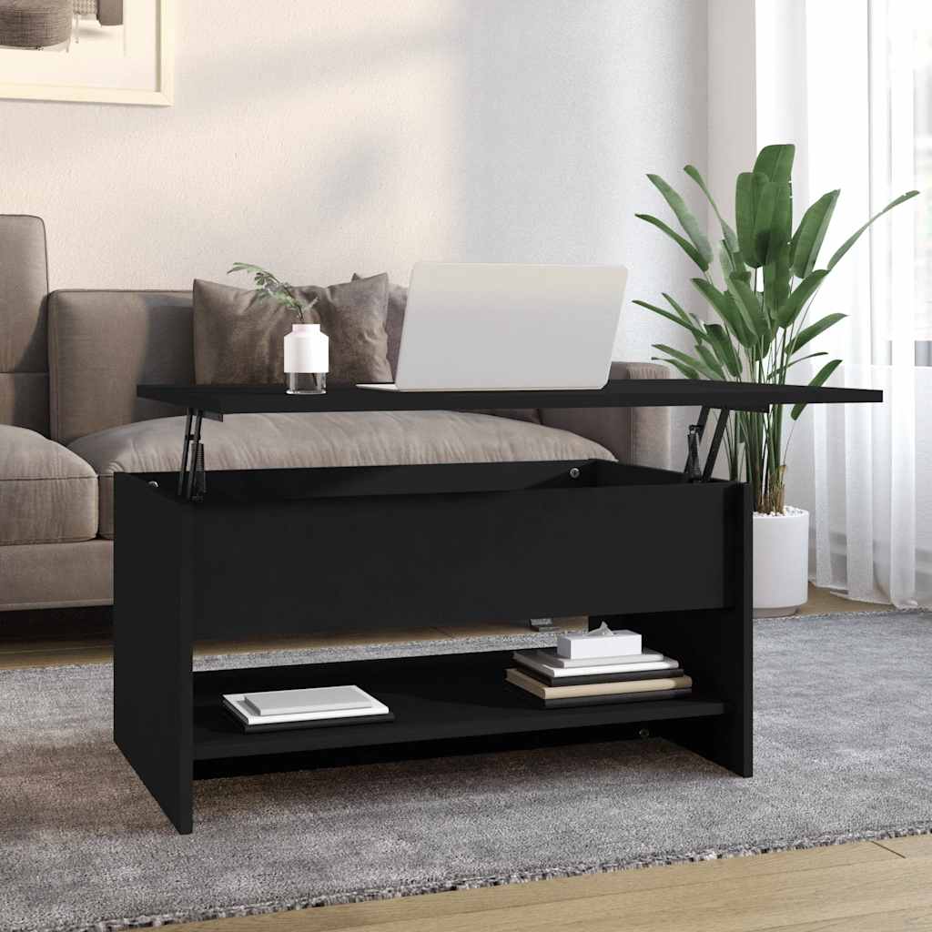 Salontafel 80x50x40 cm bewerkt hout zwart