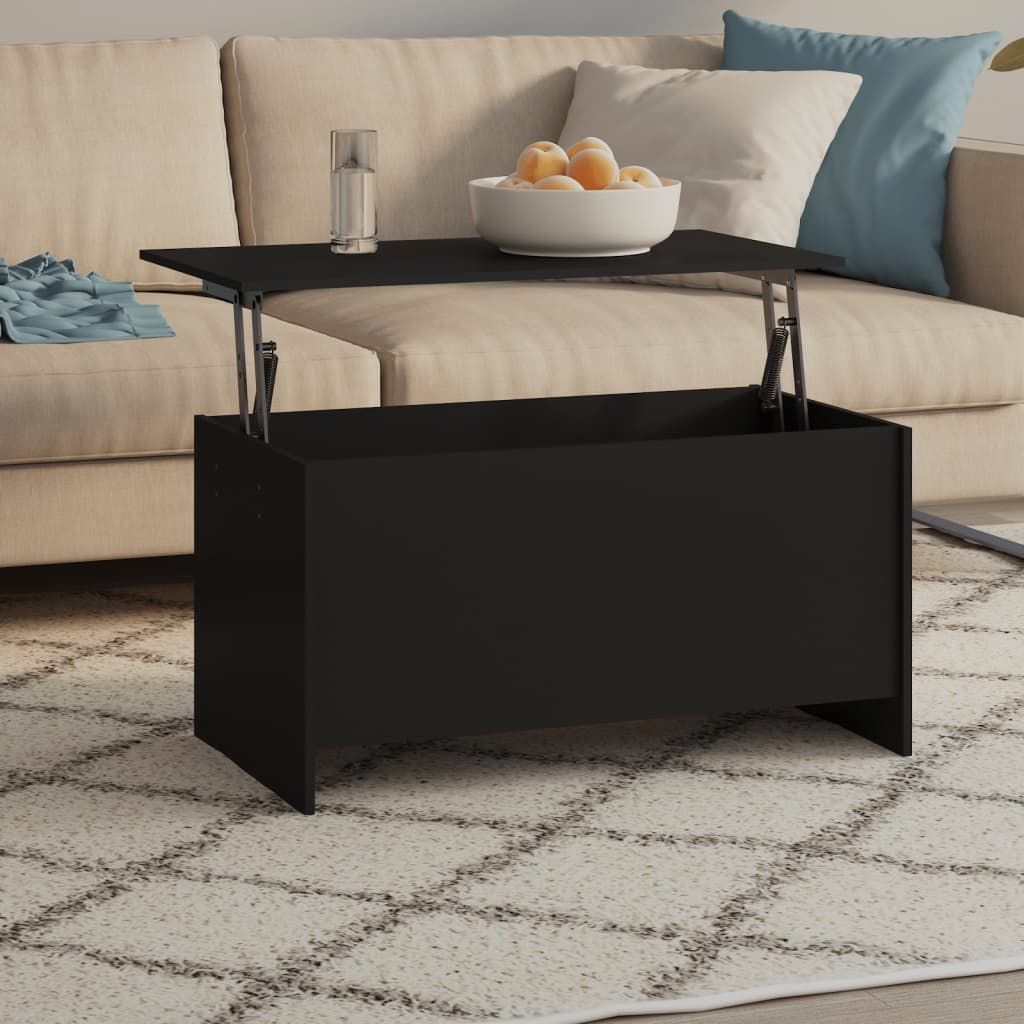 Salontafel 102x55,5x52,5 cm bewerkt hout zwart is nu te koop bij PeponiXL, paradijselijk wonen!