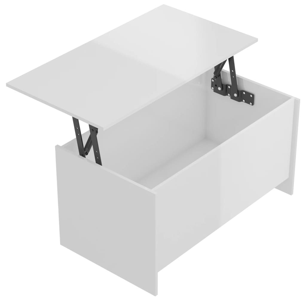 Salontafel 102x55,5x52,5 cm bewerkt hout hoogglans wit is nu te koop bij PeponiXL, paradijselijk wonen!