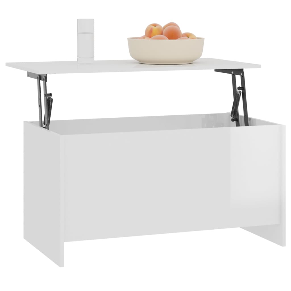 Salontafel 102x55,5x52,5 cm bewerkt hout hoogglans wit is nu te koop bij PeponiXL, paradijselijk wonen!