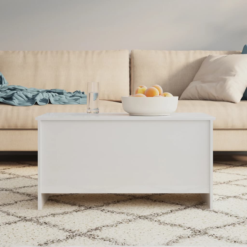 Salontafel 102x55,5x52,5 cm bewerkt hout hoogglans wit is nu te koop bij PeponiXL, paradijselijk wonen!
