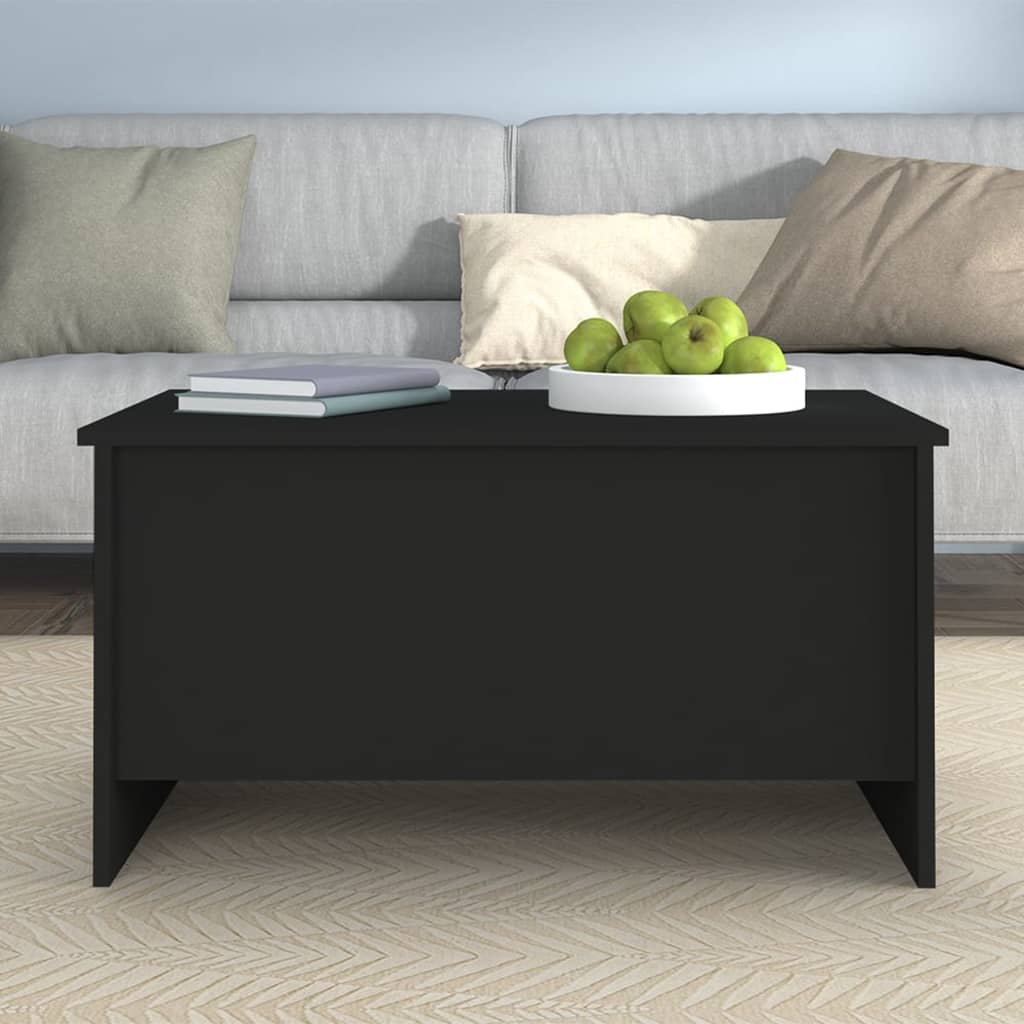 Salontafel 80x55,5x41,5 cm bewerkt hout zwart is nu te koop bij PeponiXL, paradijselijk wonen!