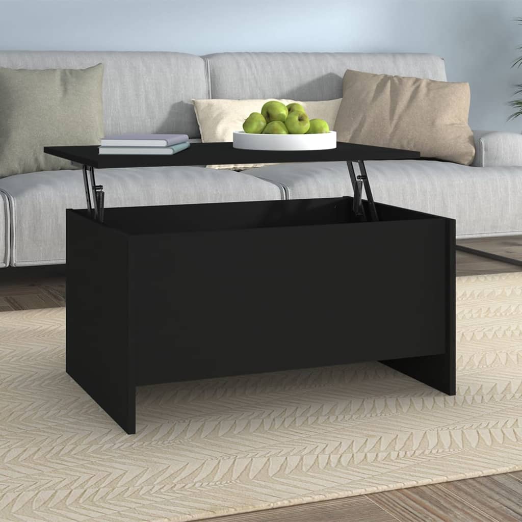 Salontafel 80x55,5x41,5 cm bewerkt hout zwart is nu te koop bij PeponiXL, paradijselijk wonen!