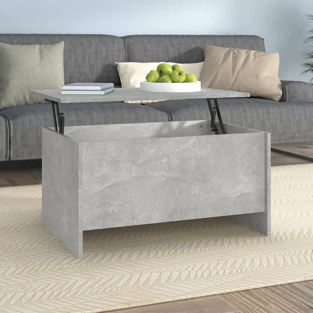 Salontafel 80x55,5x41,5 cm bewerkt hout betongrijs is nu te koop bij PeponiXL, paradijselijk wonen!