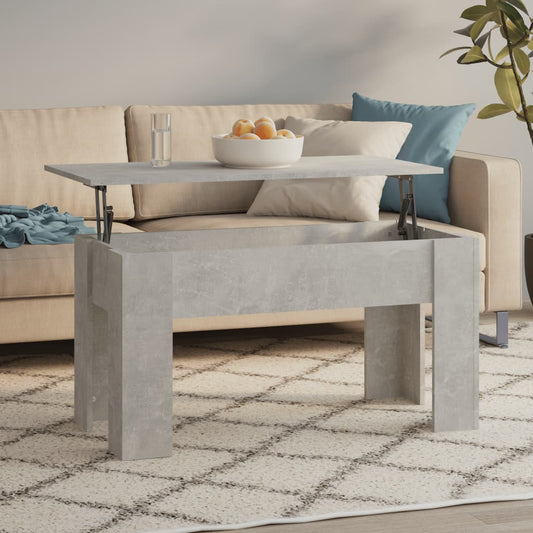 Salontafel 101x49x52 cm bewerkt hout betongrijs is nu te koop bij PeponiXL, paradijselijk wonen!