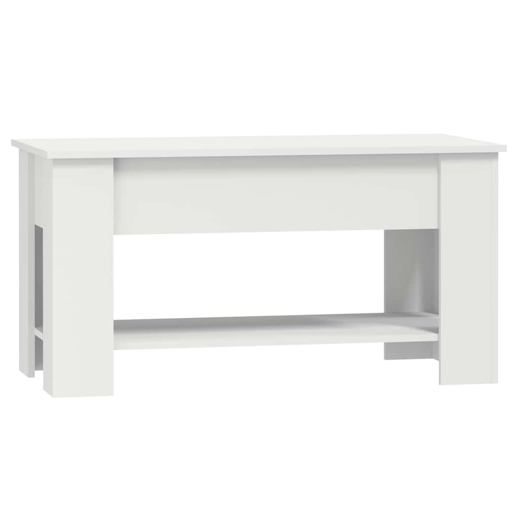 Salontafel 101x49x52 cm bewerkt hout wit is nu te koop bij PeponiXL, paradijselijk wonen!
