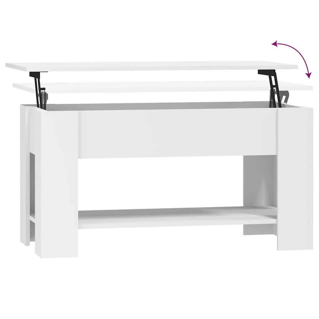Salontafel 101x49x52 cm bewerkt hout wit is nu te koop bij PeponiXL, paradijselijk wonen!