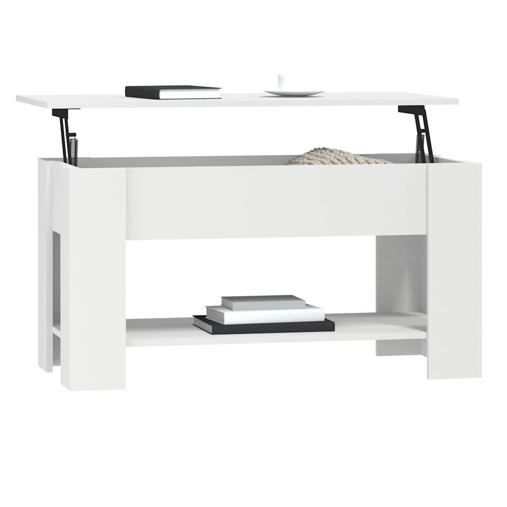 Salontafel 101x49x52 cm bewerkt hout wit is nu te koop bij PeponiXL, paradijselijk wonen!