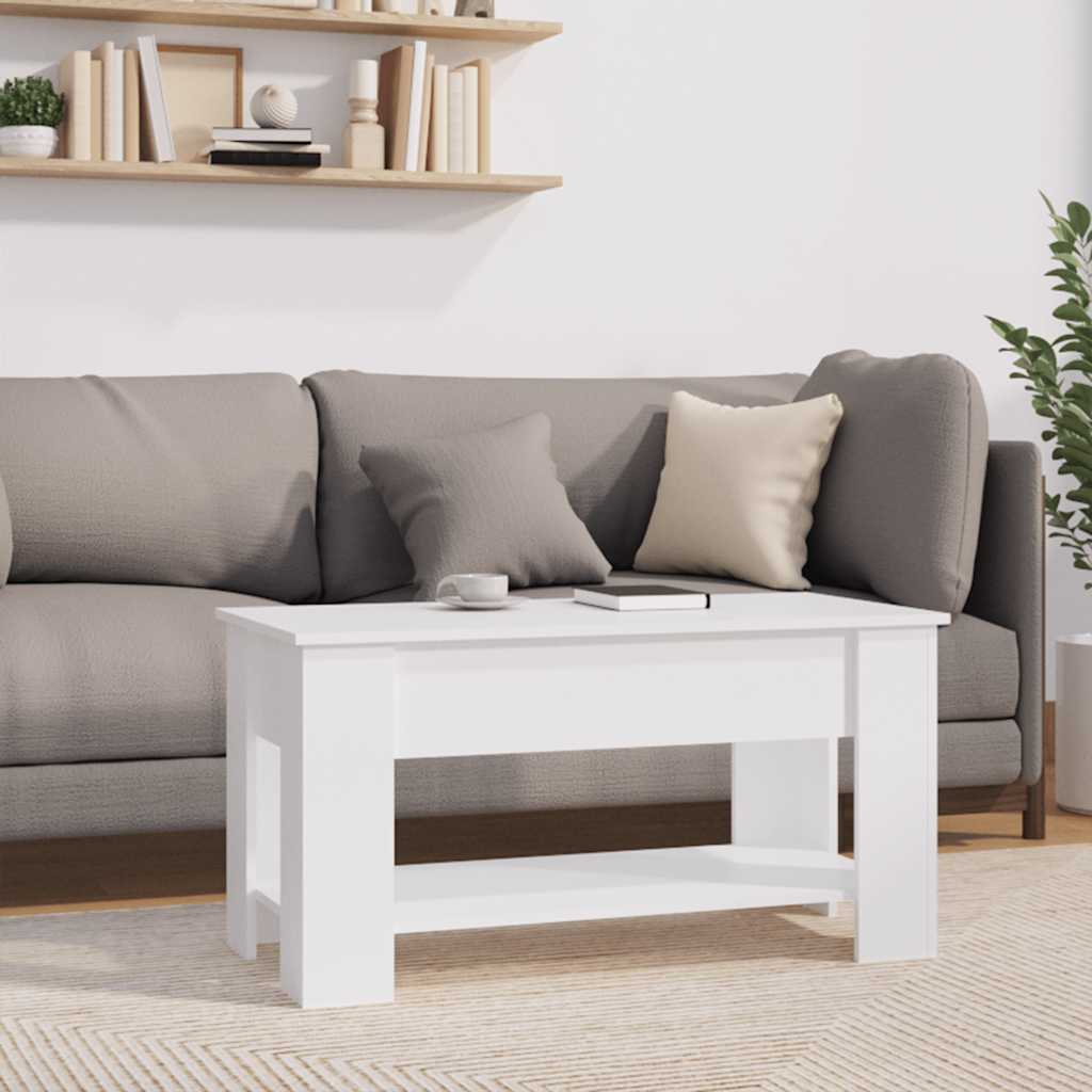 Salontafel 101x49x52 cm bewerkt hout wit is nu te koop bij PeponiXL, paradijselijk wonen!