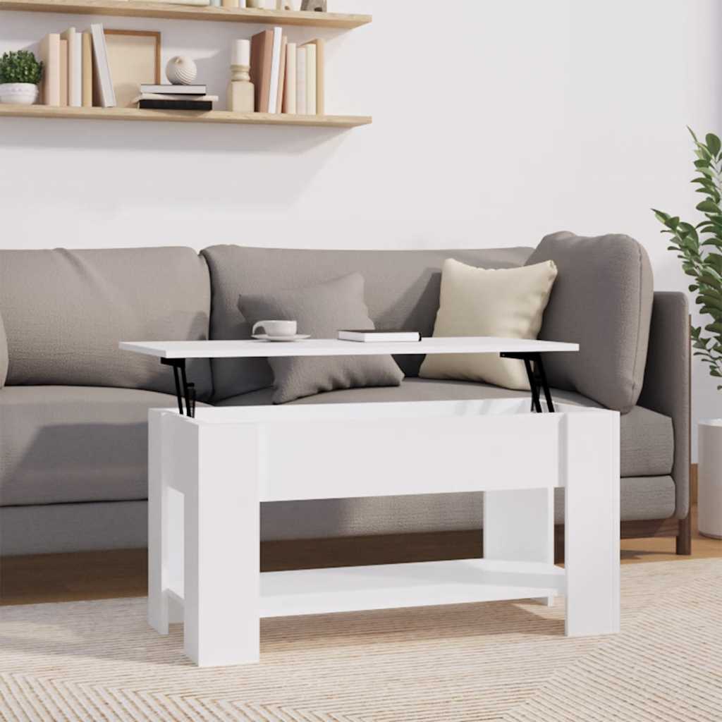 Salontafel 101x49x52 cm bewerkt hout wit is nu te koop bij PeponiXL, paradijselijk wonen!