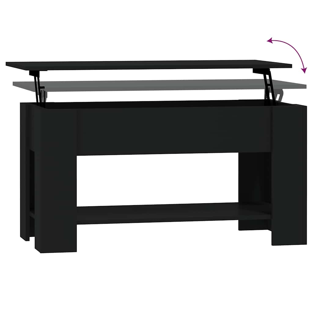 Salontafel 101x49x52 cm bewerkt hout zwart is nu te koop bij PeponiXL, paradijselijk wonen!