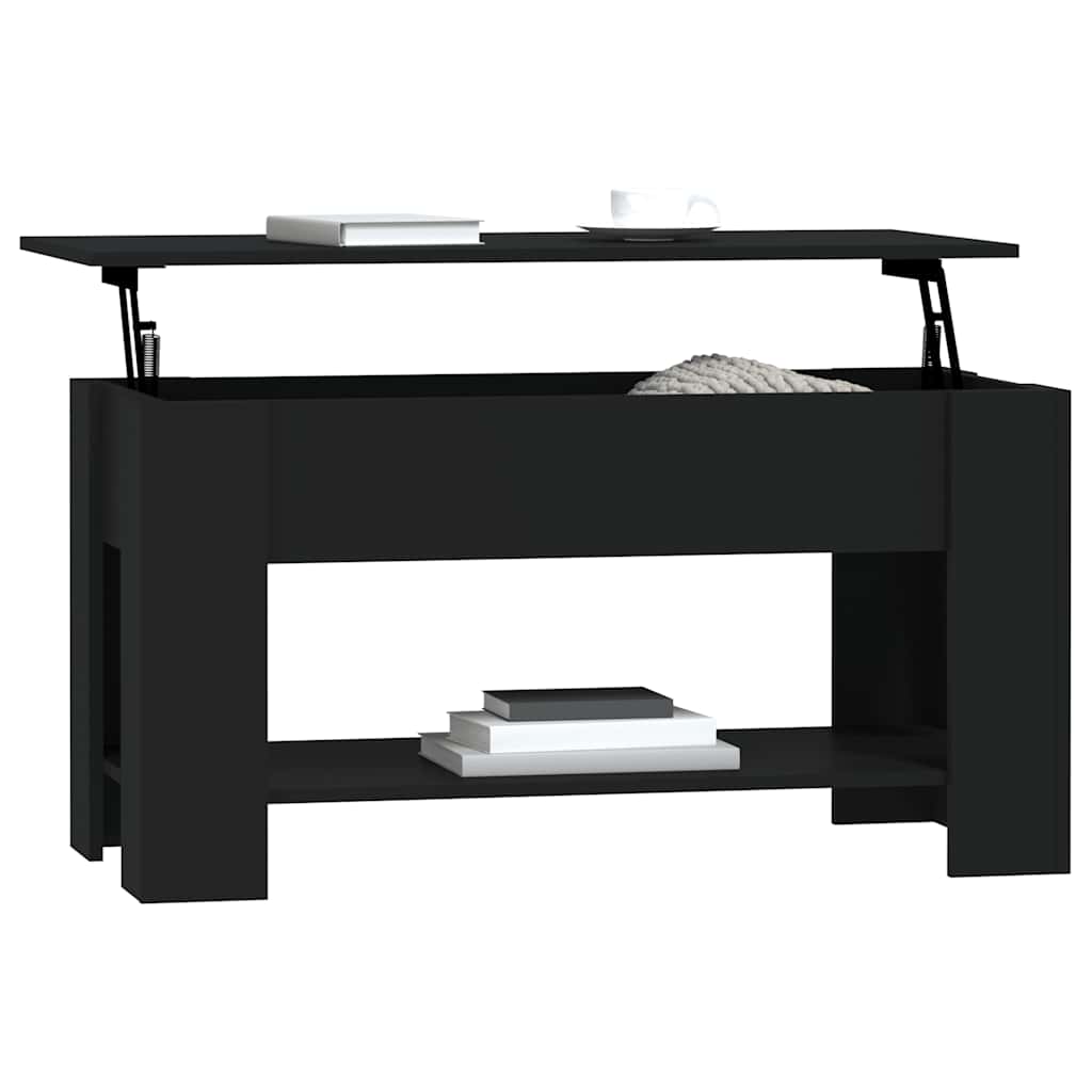 Salontafel 101x49x52 cm bewerkt hout zwart is nu te koop bij PeponiXL, paradijselijk wonen!