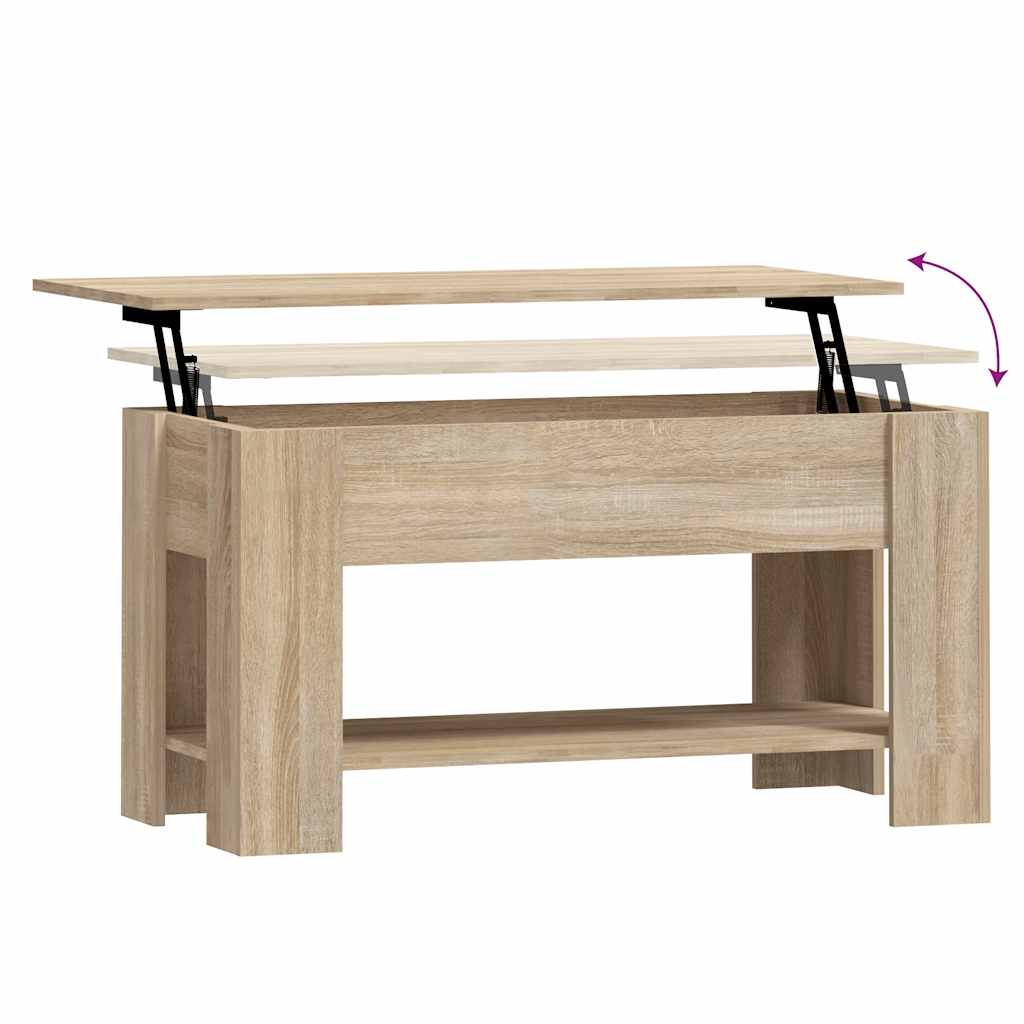 Salontafel 101x49x52 cm bewerkt hout sonoma eikenkleurig is nu te koop bij PeponiXL, paradijselijk wonen!