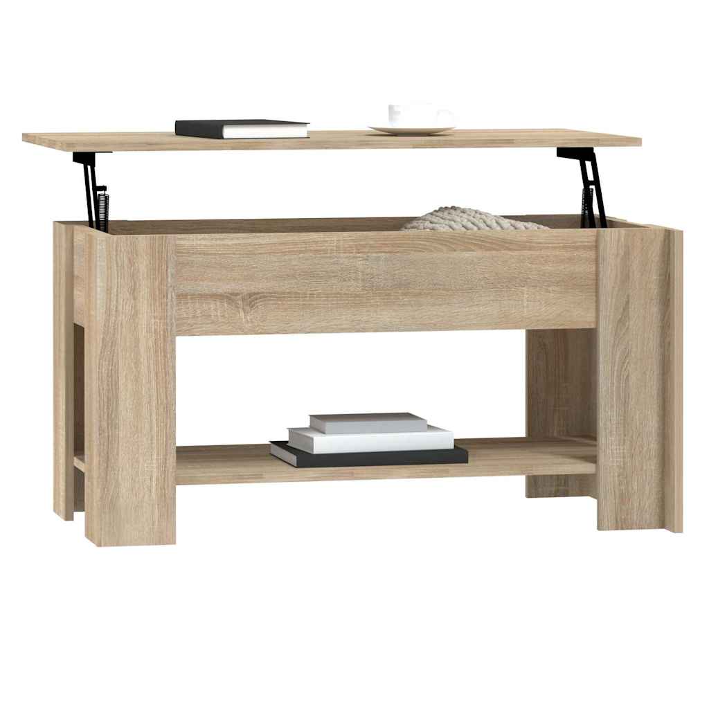 Salontafel 101x49x52 cm bewerkt hout sonoma eikenkleurig is nu te koop bij PeponiXL, paradijselijk wonen!