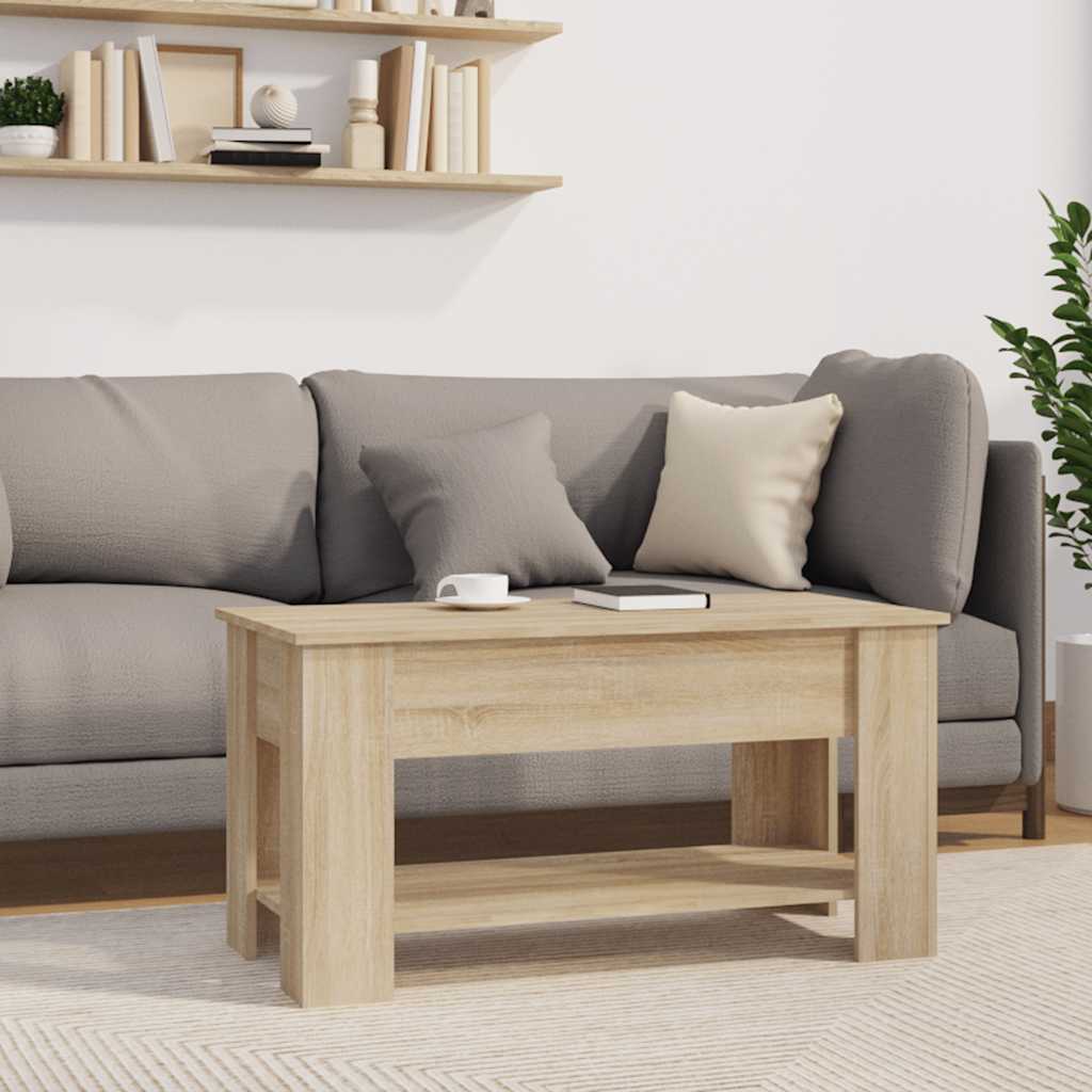 Salontafel 101x49x52 cm bewerkt hout sonoma eikenkleurig is nu te koop bij PeponiXL, paradijselijk wonen!