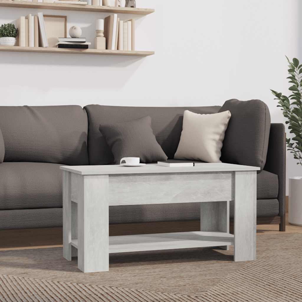 Salontafel 101x49x52 cm bewerkt hout betongrijs is nu te koop bij PeponiXL, paradijselijk wonen!