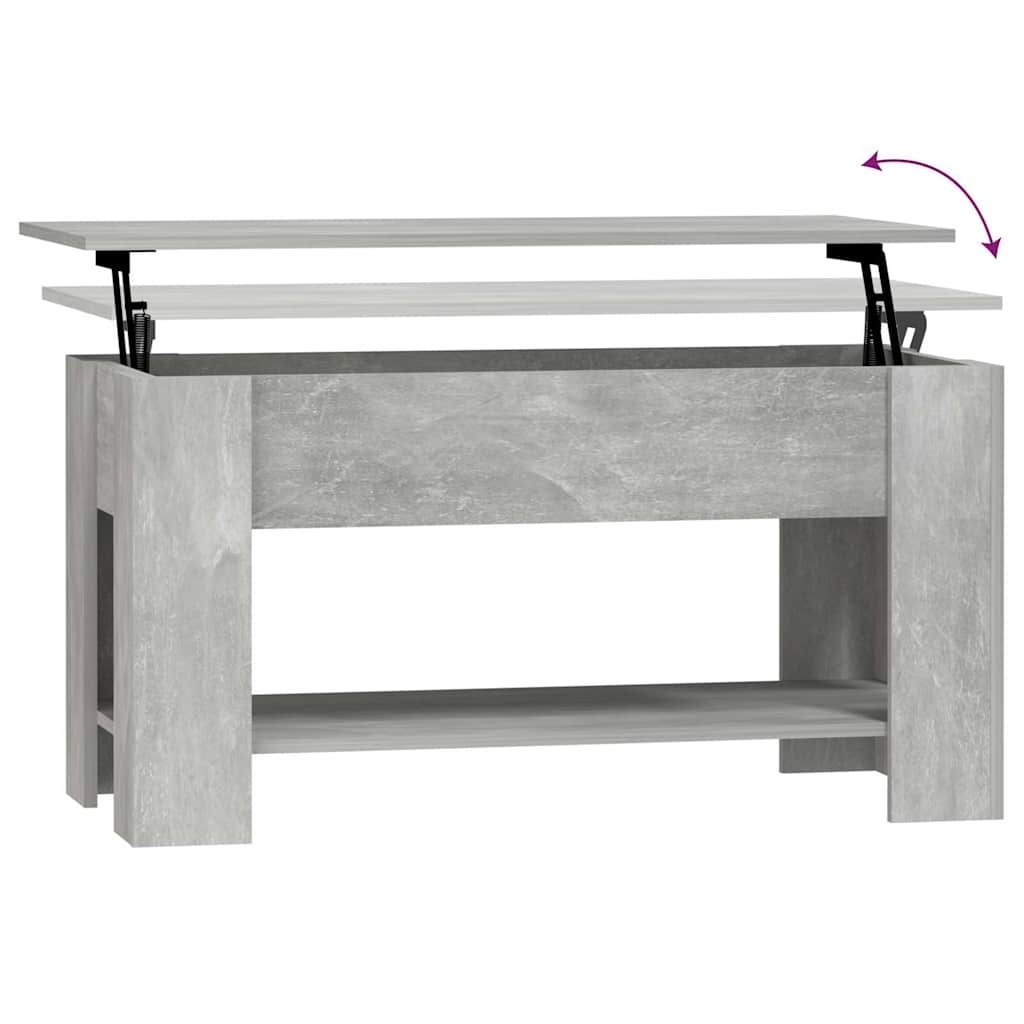 Salontafel 101x49x52 cm bewerkt hout betongrijs is nu te koop bij PeponiXL, paradijselijk wonen!