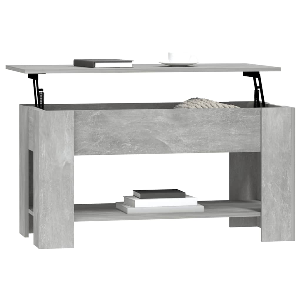Salontafel 101x49x52 cm bewerkt hout betongrijs is nu te koop bij PeponiXL, paradijselijk wonen!