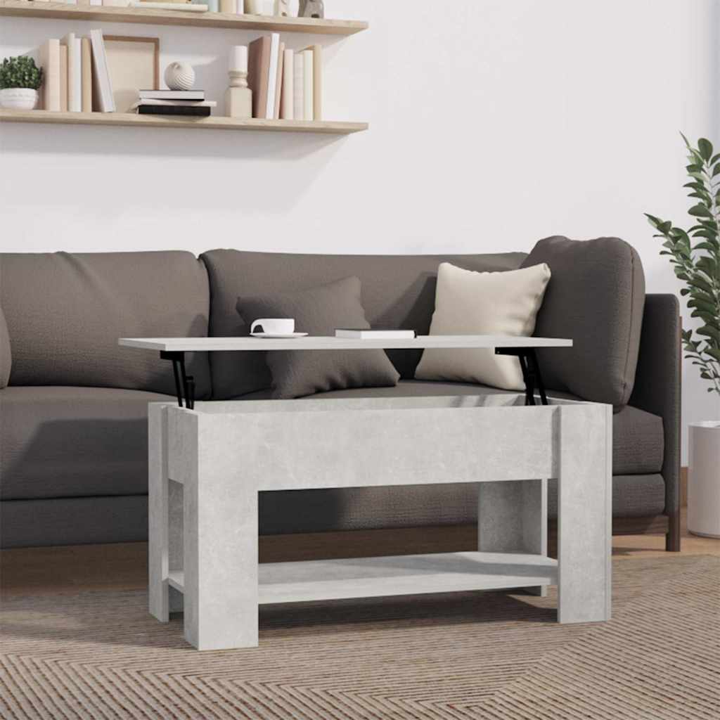 Salontafel 101x49x52 cm bewerkt hout betongrijs is nu te koop bij PeponiXL, paradijselijk wonen!