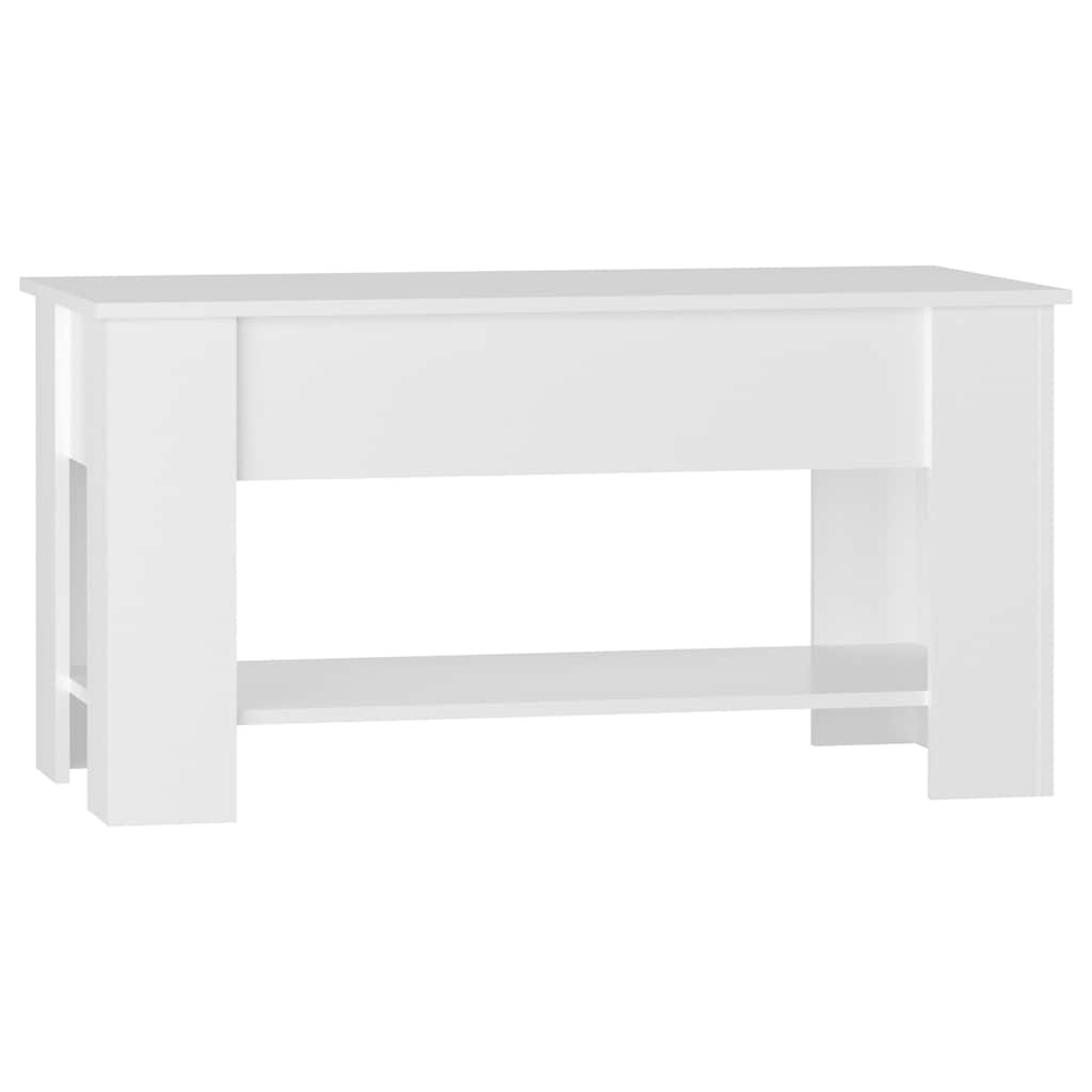 Salontafel 101x49x52 cm bewerkt hout hoogglans wit is nu te koop bij PeponiXL, paradijselijk wonen!