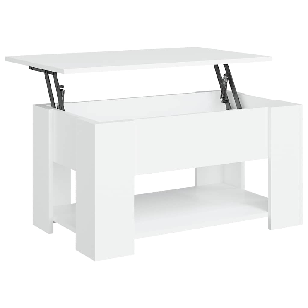 Salontafel 79x49x41 cm bewerkt hout wit is nu te koop bij PeponiXL, paradijselijk wonen!