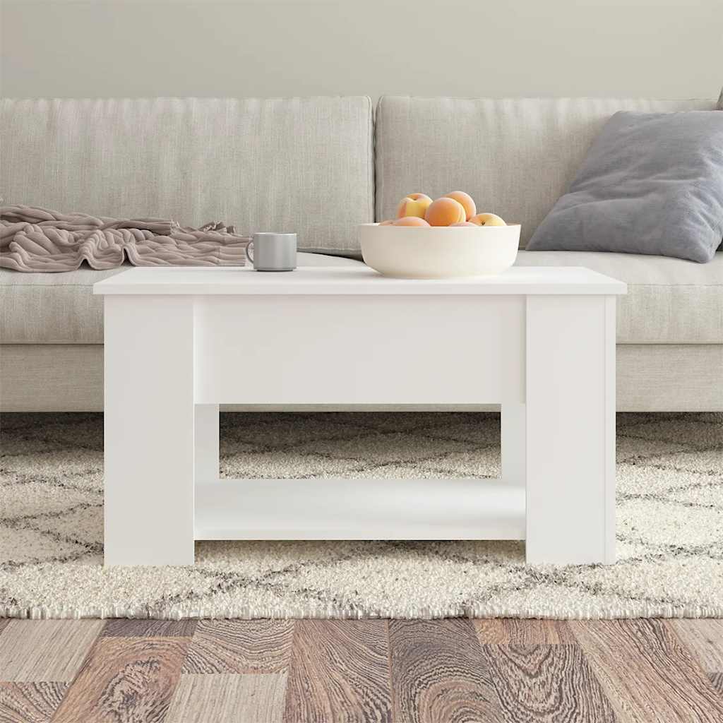 Salontafel 79x49x41 cm bewerkt hout wit is nu te koop bij PeponiXL, paradijselijk wonen!