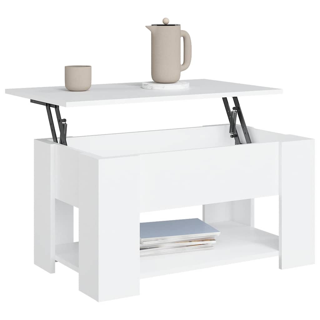Salontafel 79x49x41 cm bewerkt hout wit is nu te koop bij PeponiXL, paradijselijk wonen!