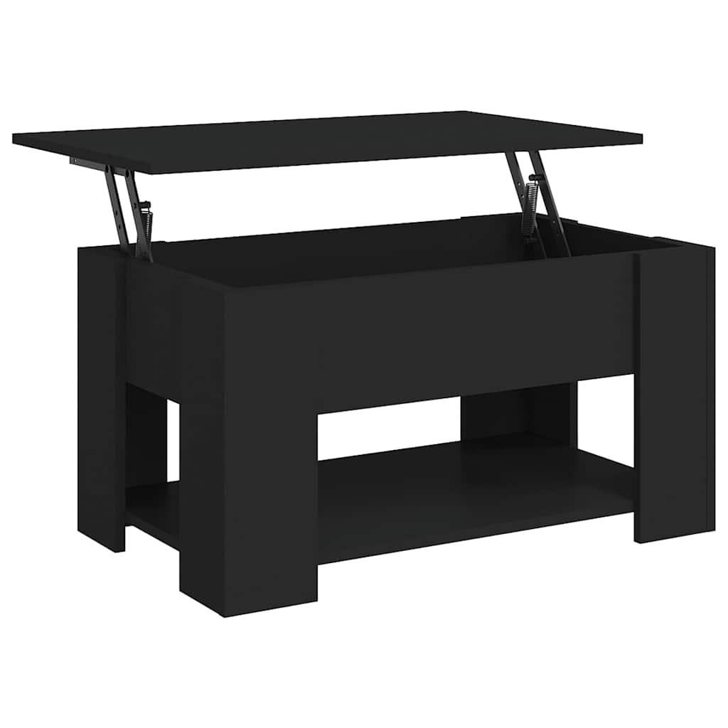 Salontafel 79x49x41 cm bewerkt hout zwart is nu te koop bij PeponiXL, paradijselijk wonen!