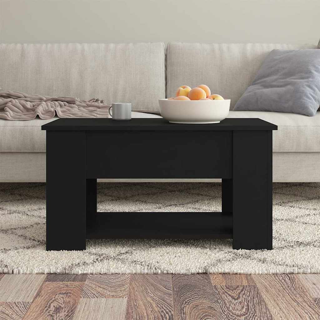 Salontafel 79x49x41 cm bewerkt hout zwart is nu te koop bij PeponiXL, paradijselijk wonen!