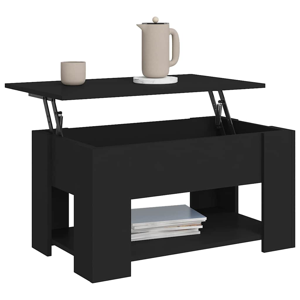 Salontafel 79x49x41 cm bewerkt hout zwart is nu te koop bij PeponiXL, paradijselijk wonen!