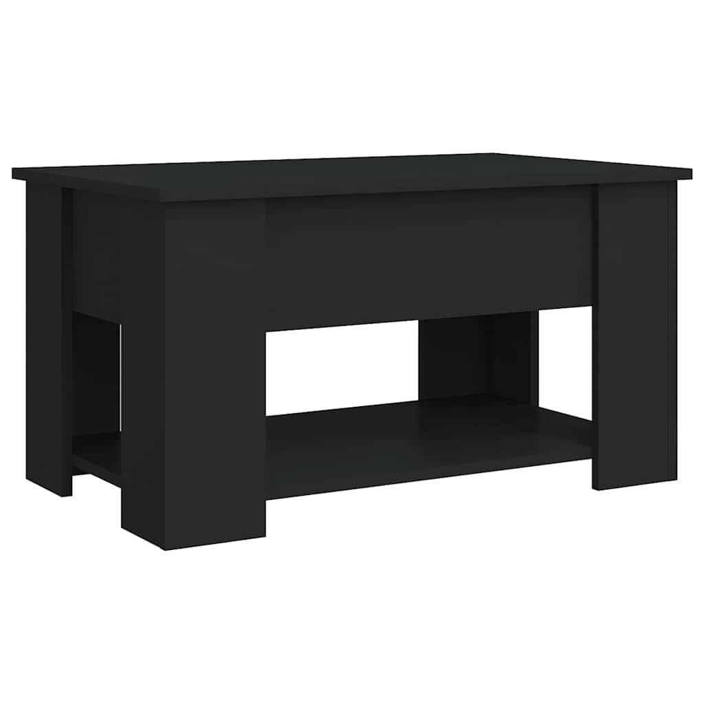 Salontafel 79x49x41 cm bewerkt hout zwart is nu te koop bij PeponiXL, paradijselijk wonen!