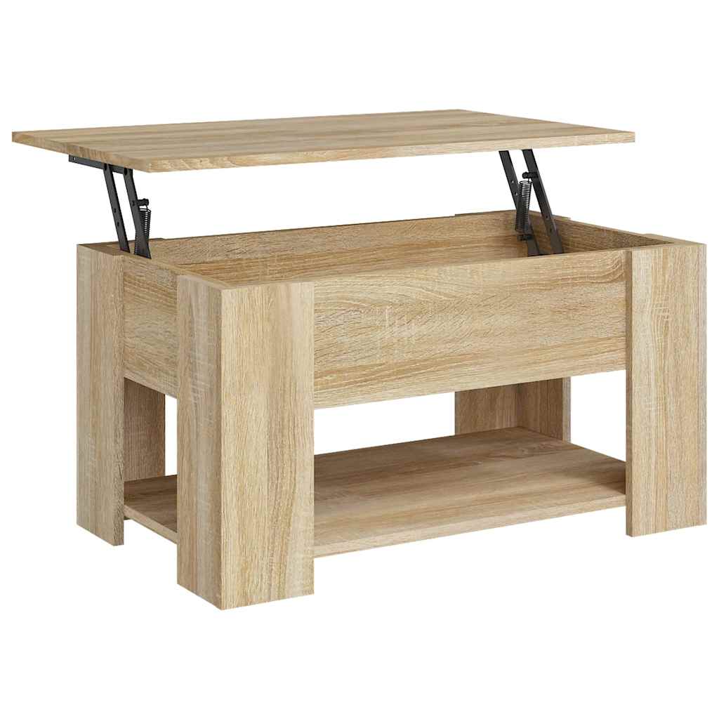 Salontafel 79x49x41 cm bewerkt hout sonoma eikenkleurig is nu te koop bij PeponiXL, paradijselijk wonen!