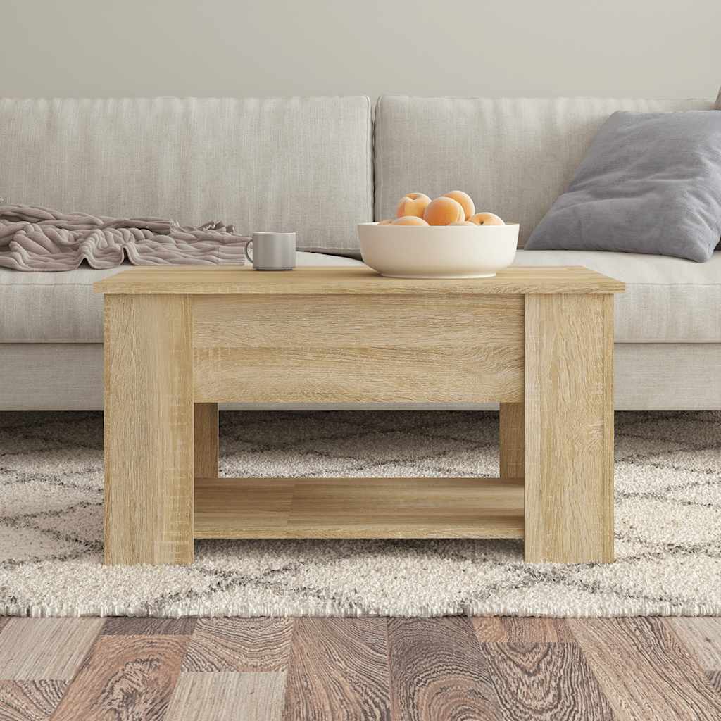 Salontafel 79x49x41 cm bewerkt hout sonoma eikenkleurig is nu te koop bij PeponiXL, paradijselijk wonen!
