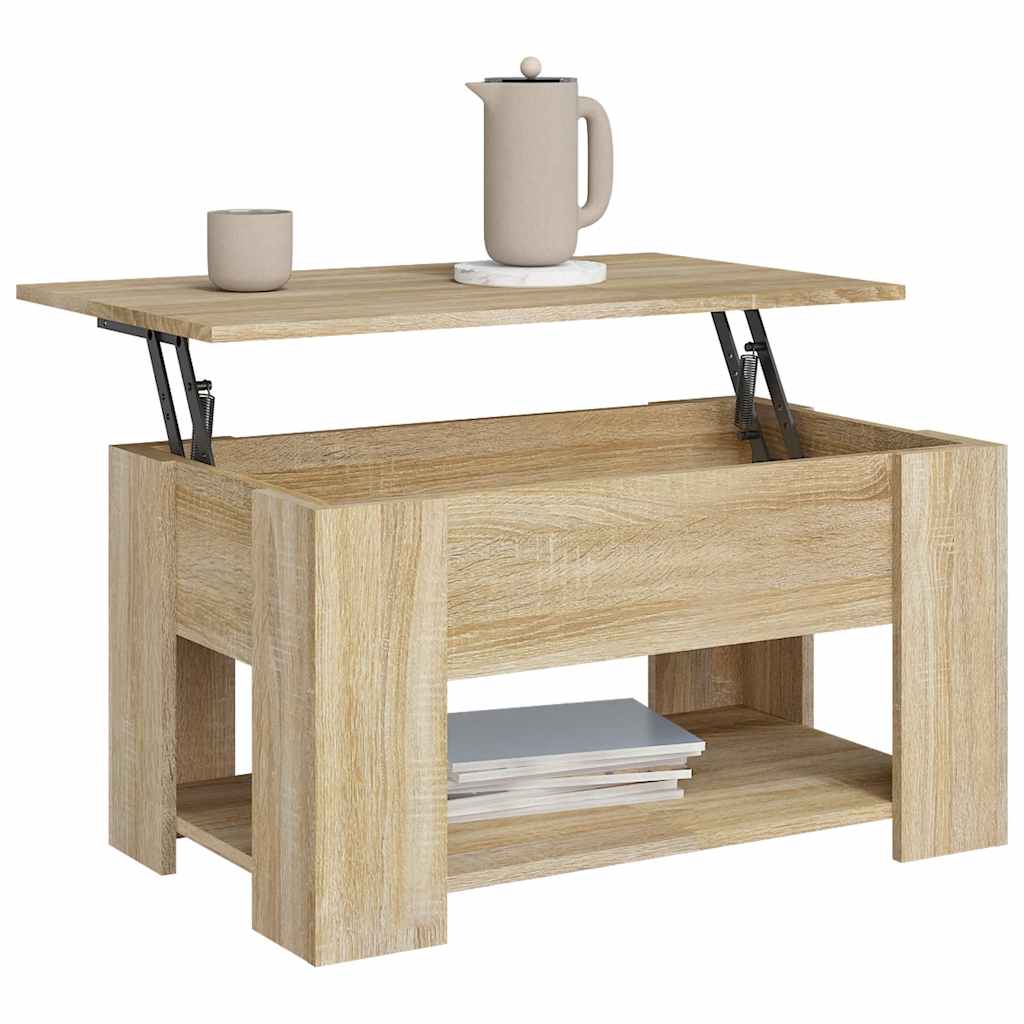 Salontafel 79x49x41 cm bewerkt hout sonoma eikenkleurig is nu te koop bij PeponiXL, paradijselijk wonen!